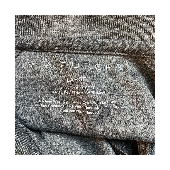 Via Europa Mens Quarter Zip Gray Polo Shirt - Picture 4 of 4